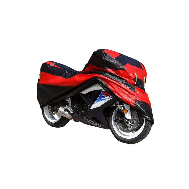 Rød og svart fargematchende aluminiumsfilm motorsykkeldeksel